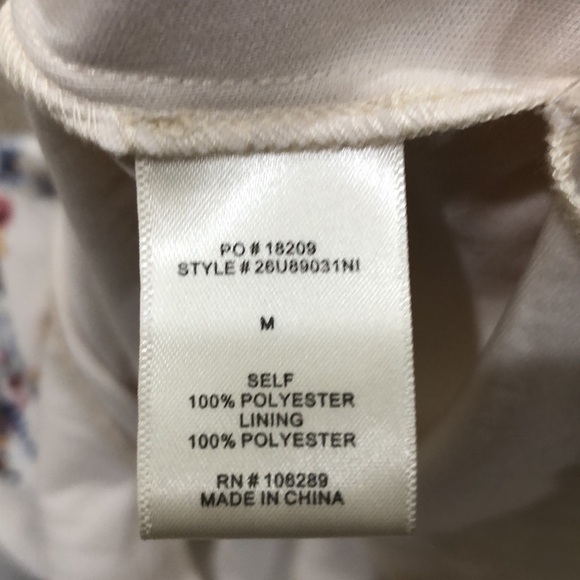 Nordstrom Row A Midi Dress Size Medium Cream Floral Print Flutter Sleeve - Picture 8 of 11